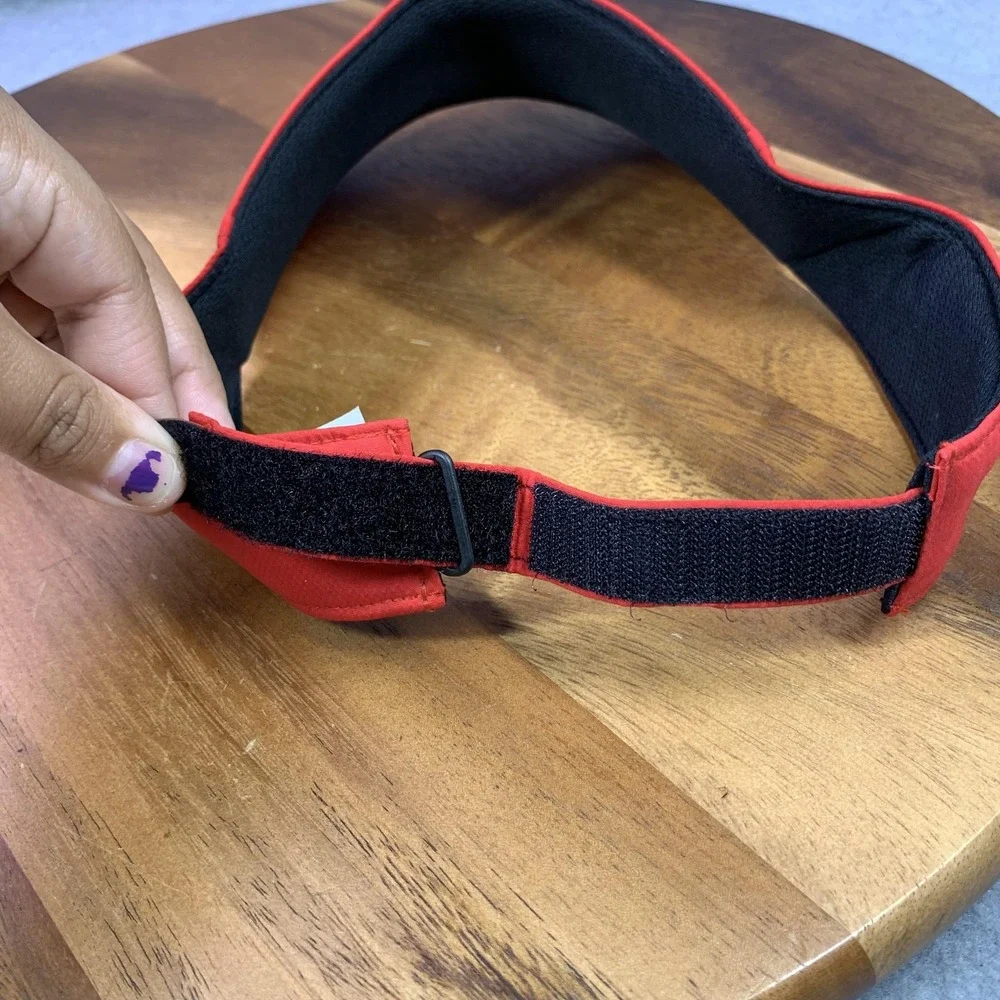 Under Armour‎ Hat Visor Strap Back Youth One Size Red Logo Golf Sports Athletic